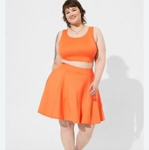 Torrid Orange Scuba Skirt Set
